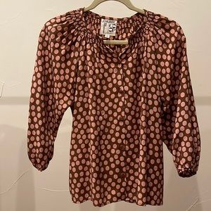 Rare!! Tucker for CoOp Barney’s New York Silk Polka-Dot Blouse Size P